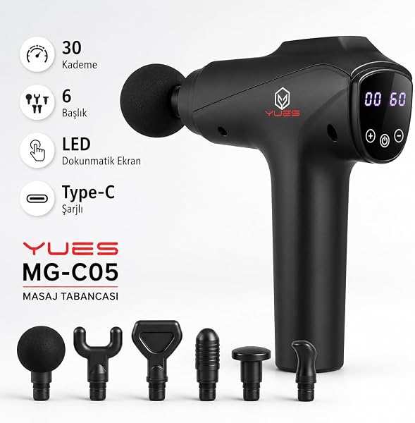 YUES MG-C05 Masaj Tabancası, 30 Hız Kademeli
